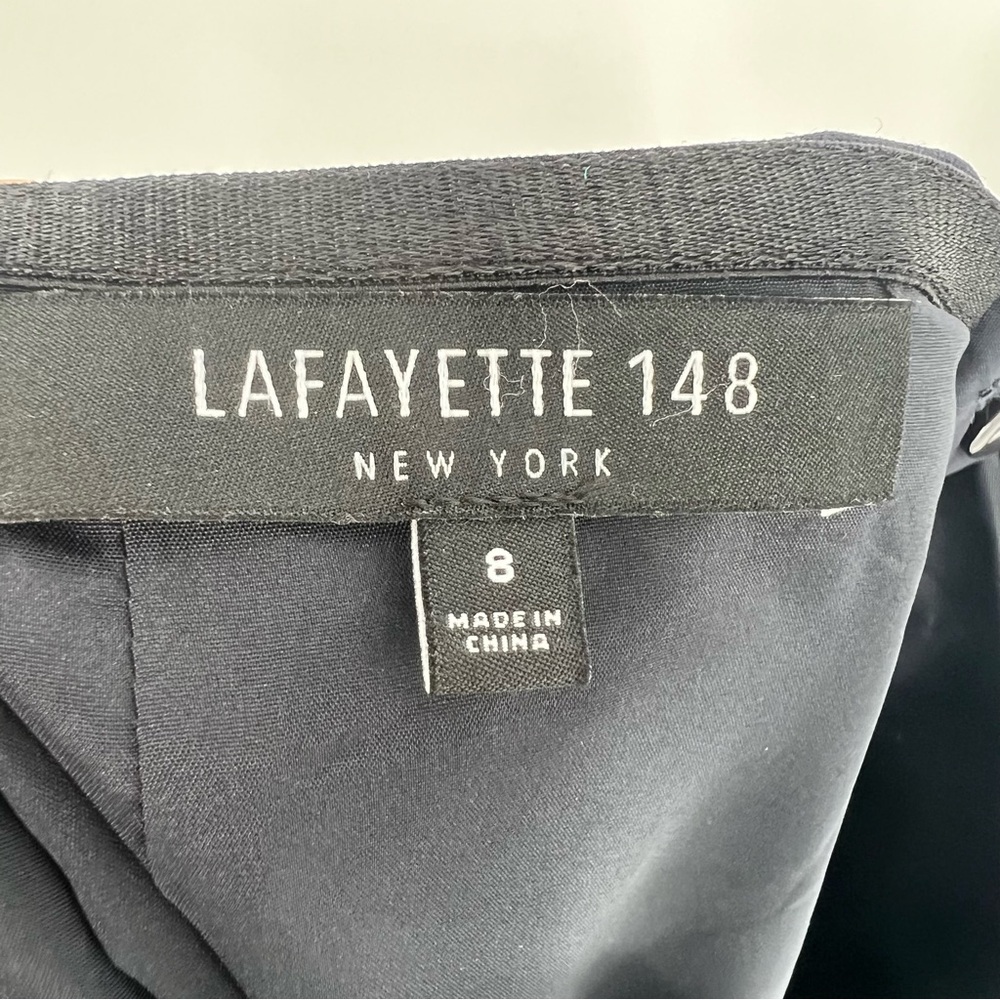 Lafayette 148‎ Navy Blue Wool Blend Pencil Skirt - Picture 5 of 11